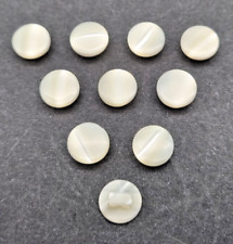 10 weiße Perlmutt Natur-Ösen-Knöpfe 10 mm / Mother-of-Pearl Button Bouton C40