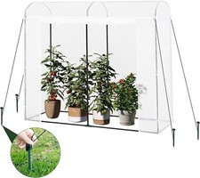 Gewächshaus Foliengewächshaus Winterfest  Tomatenhaus Stahlrohr PE Weiß 01802ws