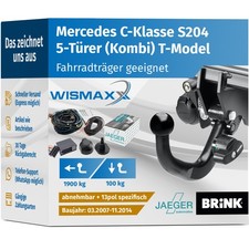 AHK für Mercedes C-Klasse S204 07-14 abnehmbar BRINK +13polig E-Satz JAEGER