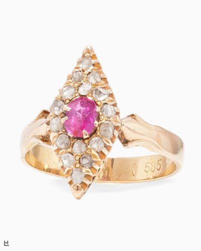 Antiker navette ring - navette-ring, aus