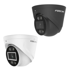 B-Ware Foscam T5EP 5 MP POE-Überwachungskamera mit Scheinwerfer und Alarmsirene