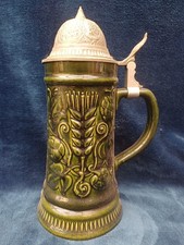 Alter Bierkrug mit Zinndeckel Original BMF Bierseidel