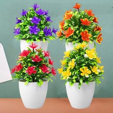 4x Kunstblumen im Topf