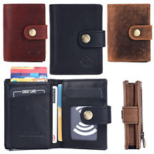 Slim Wallet Geldbeutel mit Münzfach und RFID-Schutz Leder Börse Mini Geldbörse