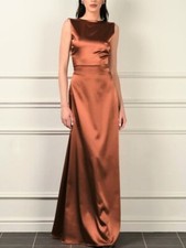 Braune Satin Lang Kleider