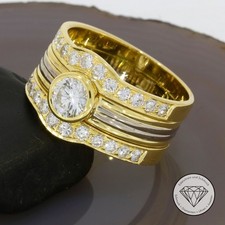 Wert 18.950,- Brillant Ring 1,70 Carat 750 / 18 Karat Gelb Gold massiv xxyy