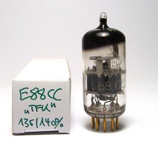 Telefunken E88CC Röhre, Blechgetter, ohne Raute / foil getter, no diamond, 1958