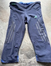 adidas Damen Hose Gr. S Blau mit 3-STREIFEN-MUSTER Climalite
