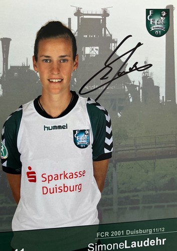 Autogramm simone laudehr fcr - laudehr,