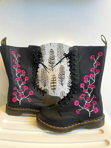 Martens biker lederstiefel - biker,