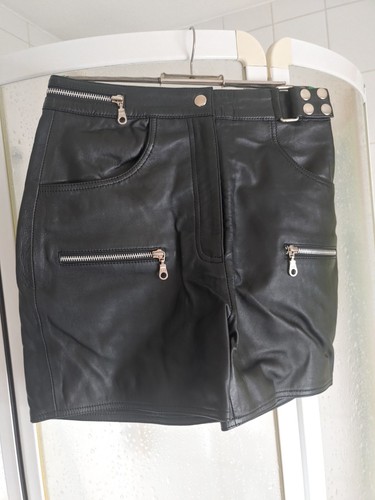 Leder hot pants schwarz - leder,