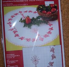 Stickpackung Weihekorbdecke 7628 mit  Spitze Rebe und Kelch zum Besticken oval