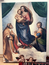 Sixtinische Madonna, Leinwanddruck, Höhe: ca. 77 cm, Breite: ca. 58 cm