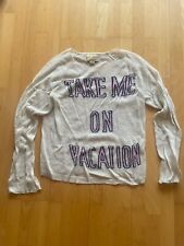 WILDFOX Pullover S - Weiß mit rosa Schrift Oversized