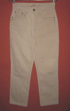 Anna Montana Damenjeans Gr.36 hellbeige weites Bein getragen Beinlänge gekürzt