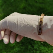 Herrenarmband Wikinger Runen Edelstahl 316L Schmuck Armreif Bronzefarbe