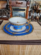 Sammeltasse Prunktasse 3Tlg. Johann Seltmann Vohenstrauss Vintage Gold