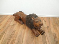 XXL Löwe Skulptur Figur Holz 93 cm 10 kg  (B)