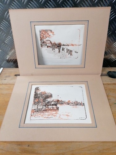 Vintage aquarellzeichnungen - 2x,