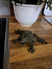Neuwertig! FROSCH KRÖTE UNKE Gusseisen Eisen Guss Metall Garten-Deko ca. 16x10x5