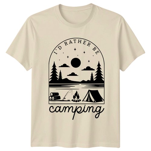 Rather camping t - id, t-shirt