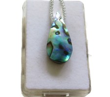 Paua Muschel Abalone Cabochon Anhänger quer gebohrt Nr. 4135