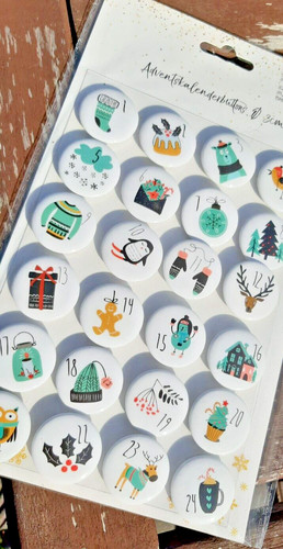 Adventskalender buttons - adventskalender,