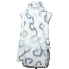 Schal, Damen, Weiß/Blau, 180