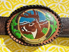 Dsquared2 Ledergürtel Hirsch / Deer Gr L • 120 Schnalle Geflochten Rar