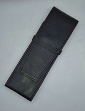 Vintage dunkelgraues Leder Etui 2 Schreibgeräte