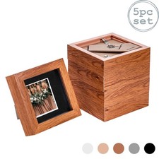 5x Dunkles Holz/Schwarz 4" x