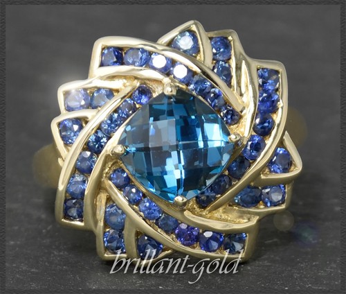Saphir topas cocktail ring - cocktail,