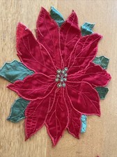 4 Platzsets Rot Weihnachtsstern 37 cm Durchmesser Sehr Gut Erhalten ***TOP***