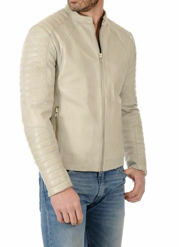 Neue herren creme lederjacke - herren,