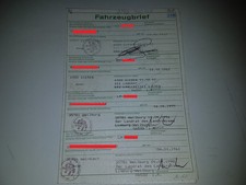Fahrzeugbrief kfz brief 1989 - fahrzeugbrief,