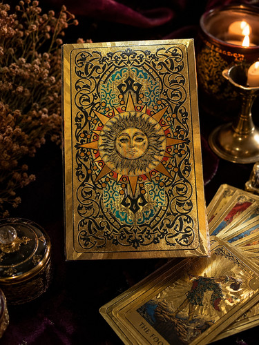 Gold tarot karten deck - gold,