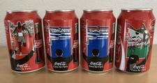 4 Coca-Cola Dosen Sammeldosen Cans for Fans, geschlossen voll 0,33 l