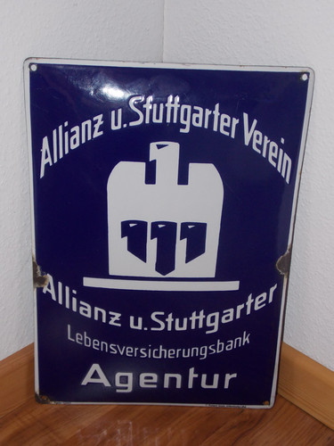 Altes emailleschild allianz - altes, emailleschild,