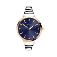 Sekonda Seksy 36 mm runde zweifarbige Damen-Analoguhr mit silbernem Armband