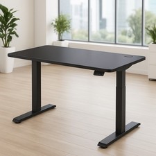 Schreibtisch Elektrisch Höhenverstellbar 120x60 Schwarz Metall