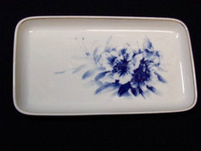 Meissen- 1 rechteckige Anbietschale-Blumen-blau  1.Wahl neuwertig
