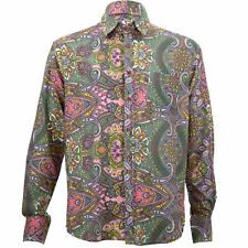 Herren Shirt Loud Originals Regular Fit Indian Grau Retro Psychedelische Kostüm