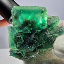 Seltene Phantom Fluorit Würfel Stufe parkettiert grün Okorusu Namibia 67*50*44mm