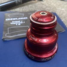 Chris King Steuersatzeinsatz / Tapered 1,5 Ano rot mit Spacern & Top Cap