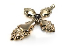 Antik Anhänger Kreuz Granat