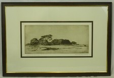 (B1735) Radierung "Friesisches Bauerngehöft" Ingwer Paulsen (1883 - 1943)