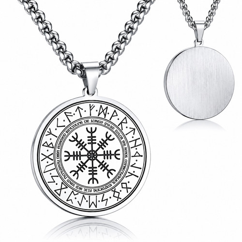 Wikinger vegvisir halskette - vegvisir,