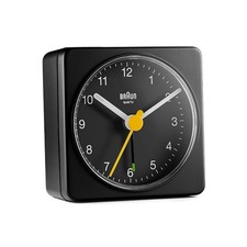 BRAUN BC02B Quarz-Reise-Wecker klassisch schwarz | Design Uhr Quarzwecker
