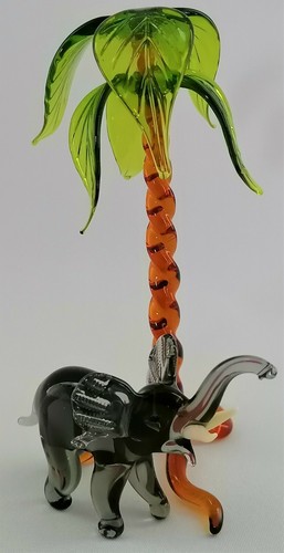 Elefant mit palme glasfigur - elefant,