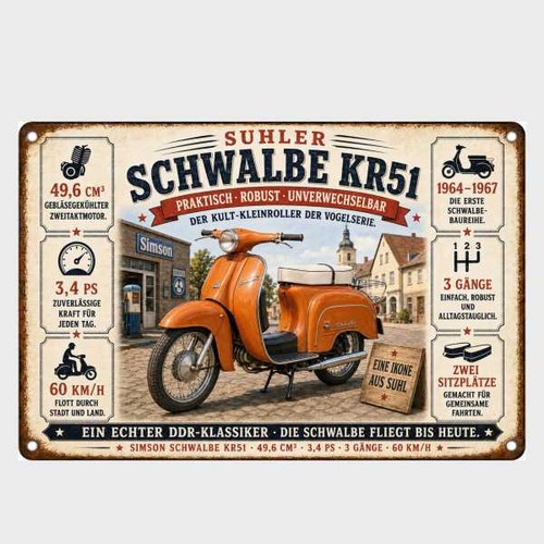 Blechschild schwalbe 51 - schwalbe,